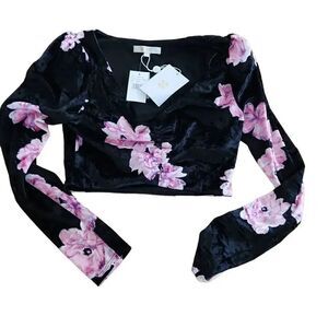 Wayf velour crop top size xsmall womens